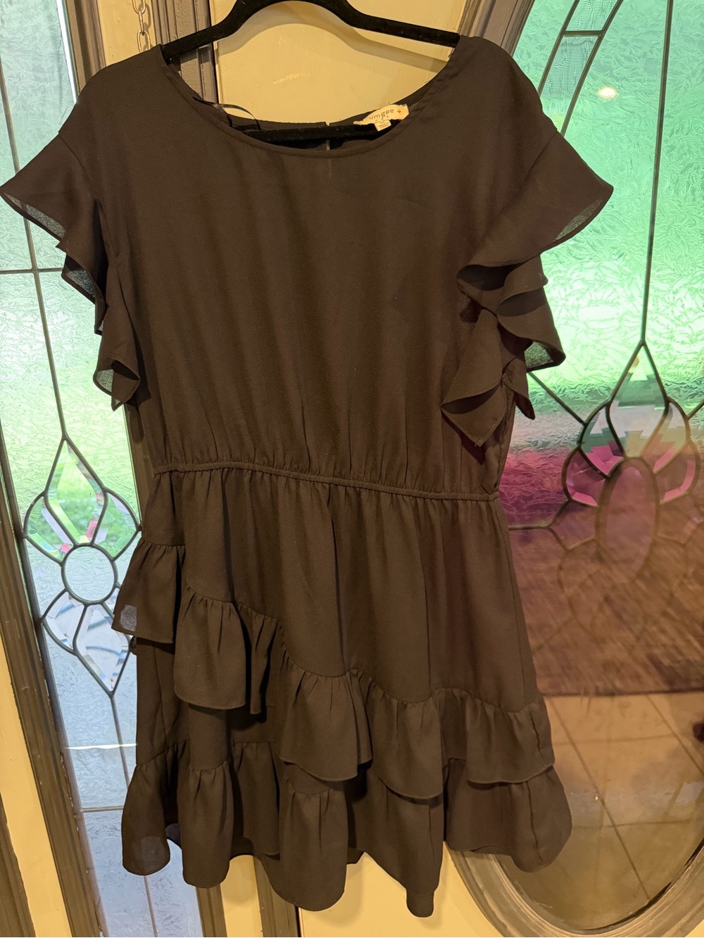 Umgee Black Ruffle Tier Dress